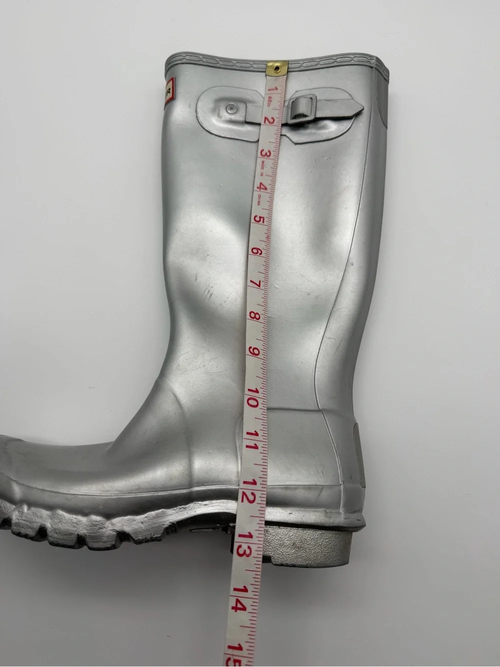 Hunter Original Kids Classic Silver Metallic Tall Rain Winter Boots Size US 4
